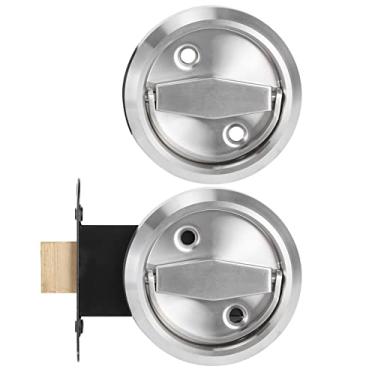 Imagem de aqxreight Alça Redonda - Alça Dupla Face de Aço Inoxidável 304 para Portas de Banheiro e Bolso - Design Resistente à Ferrugem Com Mecanismo de Trava Segura - Acessórios de Ferragens para Portas