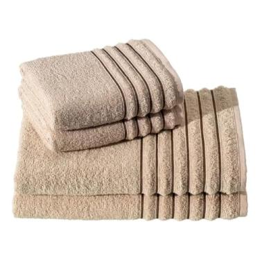 Imagem de Kit 4 Toalhas Algodão 100% – 2 Banho 72x130cm 460g + 2 Rosto 48x80cm – Conjunto Absorvente e Confortável para Uso Diário (FENDI)