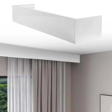 Imagem de Cortina de janela resistente, cornija de sanefa moderna, montagem no teto, fácil instalação, sem trilhas, solução de decoração de casa de 300 cm (9,8 pés)