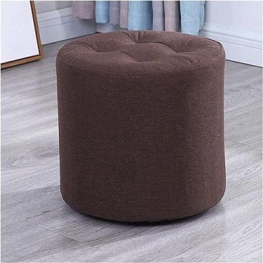 Imagem de Banqueta de pé de madeira maciça - apoio para os pés de tecido elegante para sala de estar e entrada, banco de sapato versátil e banco de sofá, banco de madeira durável (cor: roxo nulo)