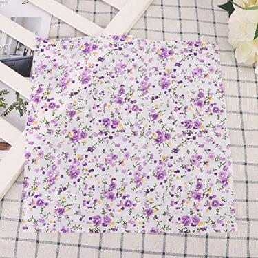 Imagem de GLOGLOW 7 Peças de Tecido de Costura de Algodão DIY, Cor Elegante e Padrão de Flores, Pano Multiuso para Capa de Almofada, Toalha de Mesa de Carteira, Com Material Resistente e Durável (50 * 50cm)
