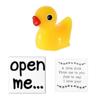 Imagem de I Love You Gift, Duck Gift Set I Love You Box Includes Mini Resin Duck & Love Card Gift for Friend Friend Matchbox Gift Valentine's Day Gift