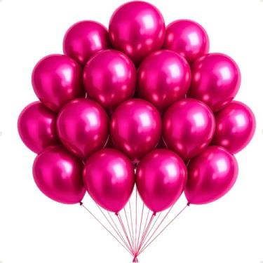 Imagem de Kit 50 Un Balão Metalizado N° 10 Decoração Festa Aniversário Evento Comemoração (Pink)