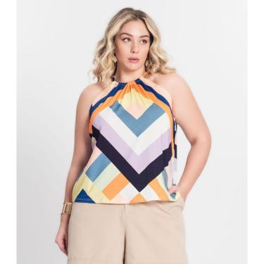 Imagem de Blusa de Alça Plus Size Infinita Cor Laranja-Feminino