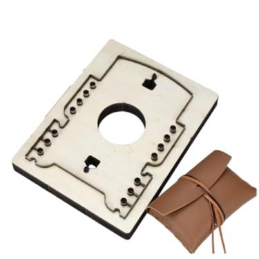 Imagem de Carteira de couro sem costura, molde de corte de punção de 118 x 78 mm, molde de gravação de ferramenta de perfuração de base de madeira