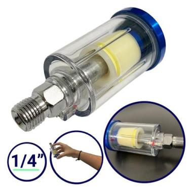 Imagem de Mini Filtro De Ar Para Pistola De Pintura Rosca 1/4  - Leminos