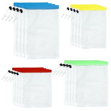 Imagem de Nextpal 16-Pack Reusable Produce Bags, Heavy Duty Mesh Vegetable Bags with Drawstring for Refrigerator and Grocery Storage for Fruits and Food, Toy Storage Accessories 4 Sizes 4 Colors