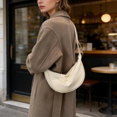 Imagem de Mini bolsa branca para bolinhos de massa, cor sólida, simples, leve, bolsa tiracolo prática e durável para mulheres, trabalho diário, escritório, deslocamento