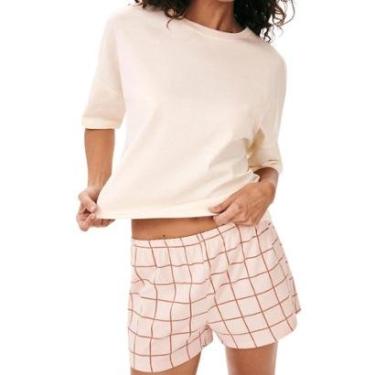 Imagem de Pijama Curto Hering Box Estampado Bege-Feminino