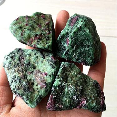 Imagem de Cristal natural áspero 3-5 cm pedra de cristal verde lascas coleção de amostras cristal aquário pedra decoração de casa (cor: 2 peças, tamanho: aproximadamente 3-5 cm)