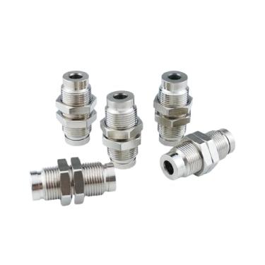 Imagem de 1 peça 4 mm 6 mm 8 mm 10 mm 12 mm Anteparo de latão reto um toque ar pneumático encaixe rápido conector (6 mm)