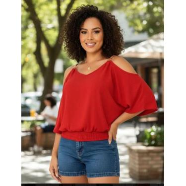 Imagem de Blusa Femenina Viscolaycra Ombro Vazado De Corrente Alcinha - modanasc