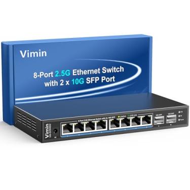 Imagem de VIMIN Switch Ethernet Não Gerenciável De 10 Portas 2,5G, 8 Portas Base-T Para Switch 2,5G, 2 Portas Sfp 10G, Capacidade De Comutação De 80Gbps, Ieee802.3, Caixa De Metal, Sem Ventoinha, Funciona Par