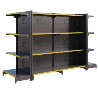 Imagem de Prateleira Mercado Loja Gôndola Fit Centro 2 Pontas 1 Inicial E 1 Cont