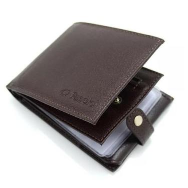 Imagem de Carteira Fasolo H015 Couro Grande Porta Moedas e Cheques, Chocolate