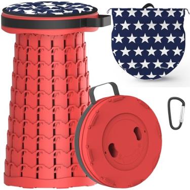 Imagem de ALEVMOOM Banco Dobrável Retrátil Atualizado Banco De Acampamento, Banco Telescópico Dobrável Para Adultos, Leve, Porém Mais Resistente, Assentos Dobráveis Para Acampamento, Pesca, Caminhadas Ao Ar Liv