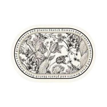 Imagem de Sousplats Elípticos De Couro PU Floral, Impermeáveis, Resistentes Ao C