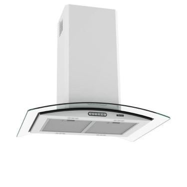 Imagem de Coifa Terim Ilha Teto Vidro Curvo Branca 75 cm Branco 110V