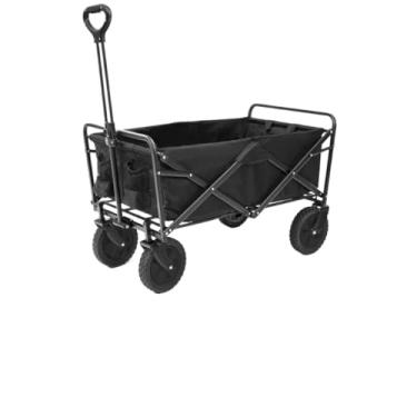 Imagem de Carrinho Multiuso Dobrável Preto – Portátil para Camping, Pesca e Compras, Suporta Até 100kg(469)