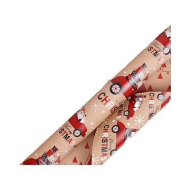 Imagem de Papel De Presente Vintage Santa Feliz Natal, Papel Artesanal Com Tema 