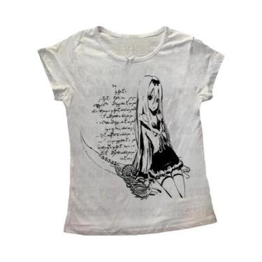 Imagem de Camiseta Feminina Y2K Harajuku Com Estampa Gótica De Anime, Casual, Ma
