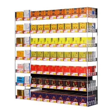 Imagem de Rack de acrílico para exibição de cigarros, estojo de bancada, organizador de varejo para supermercados, armário de vitrine de cigarros (61,5 x 8,2 x 64 cm) - solução de armazenamento durável e