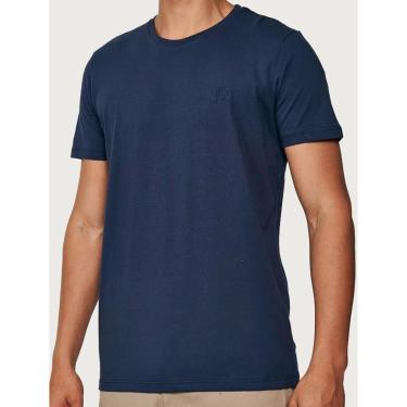 Imagem de Camiseta Colcci Masculina Slim Crewneck Texture Logo Azul Marinho-Masculino