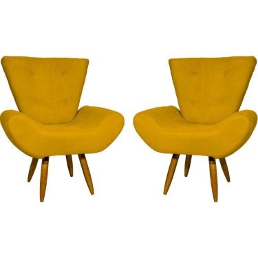 Imagem de Kit 2 Poltronas Decorativa Para Sala Recepção Manicure Consultório Escritório Emilia Suede