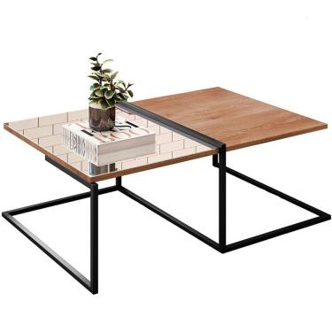 Imagem de Mesa De Centro De Sala Com Espelho Aurora - Casa Chick Demolição-preto