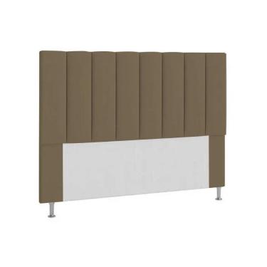 Imagem de Cabeceira Casal Estofada Carla 140cm Em Suede Marrom