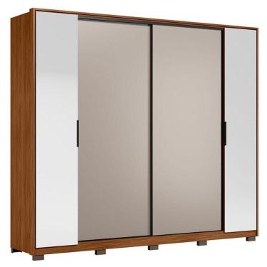 Imagem de Guarda Roupa Casal Laredo Nogueira Nude Prime Tx Flex Com Espelho E Pés Demóbile - Demartêz