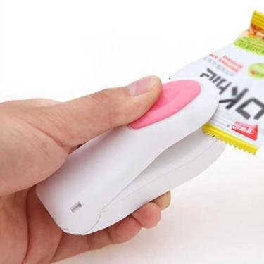 Imagem de Seladora Manual Maquina Selador Sacole Lacra Alimentos Embalagens Plastico Mini Portatil A Pilha