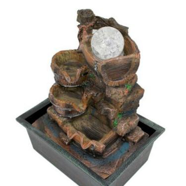 Imagem de Fonte Água Decorativa Resina Cascata Iluminação Led Bivolt