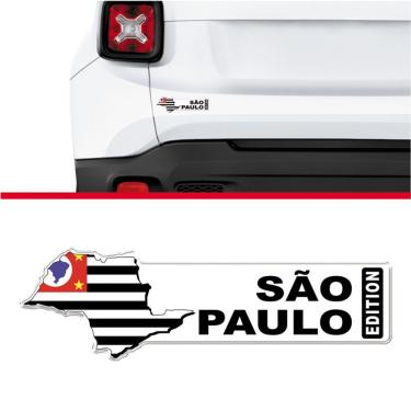 Imagem de Adesivo Estado São Paulo Edition Resinado Branco