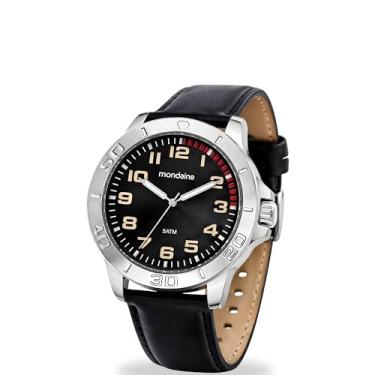 Imagem de Relógio Mondaine Masculino Analógico De Pulso Preto Prateado Quartz Casual Brilha No Escuro Prova D'água 50 Metros Original