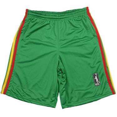 Imagem de Bermuda Basquete Masculina Plus Size M10 Dunk Listras, Verde, G1