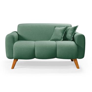 Imagem de Namoradeira Dallas Confortavel Moderna Em Linho Pes em Madeira