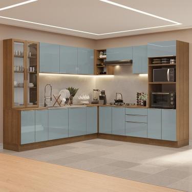 Imagem de Armário De Cozinha Completa 566cm Lux Madesa 01 Rustic/cinza