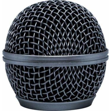 Imagem de Globo Cabeça Para Microfone Shure Globo Metalico Para Sm58 Cor Pratead