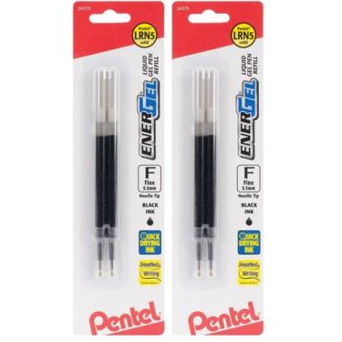 Imagem de Recargas para Caneta EnerGel, Ponta Fina, 0,5 mm, Tinta Preta, Pacote 