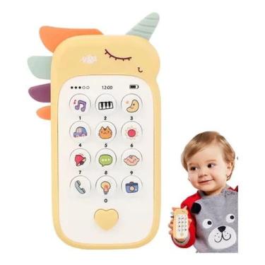 Imagem de Baby Phone Unicornio Amarelo com Som e Mordedor - Polibrinq Bb035
