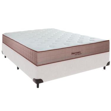 Imagem de Cama Box Casal e Colchão Hermes Molas Ensacadas Colchobel Branco