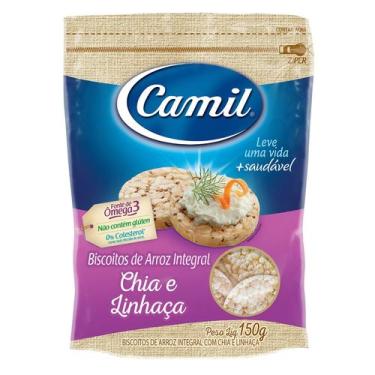 Imagem de Biscoito salgado arroz camil chia e linhaca integral 150g