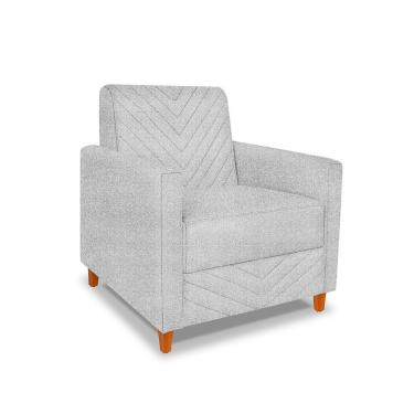 Imagem de Poltrona Camila Linho Grafite Pés De Madeira - Pallazio