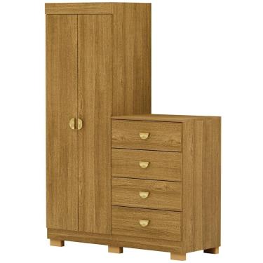 Imagem de Cômoda Para Quarto 2 Portas 4 Gavetas 120cm Tulsa V01 Nature - Lyam Decor