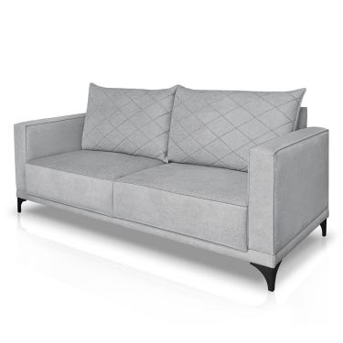 Imagem de Sofá Living 2 Lugares 1,60m Horus Bouclê Cinza Pés De Aço - Pallazio
