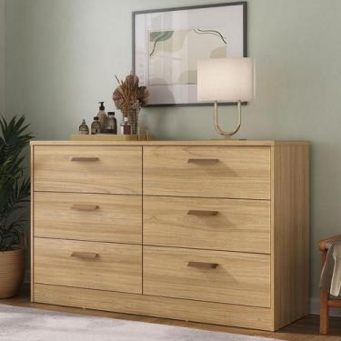 Imagem de Cômoda para Quarto Casal 140cm x 86cm com 6 Gavetas 100% MDF - Mambel 