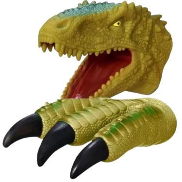Imagem de Dinossauro Cabeça e Mão Fantoche T-Rex Brinquedo Infantil Adijomar - A