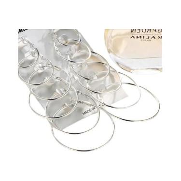 Imagem de Conjunto De Brincos De Argola Femininos Em Prata E Ouro, Grandes E Peq