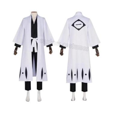 Imagem de Fantasia De Cosplay Masculina Bleach Aizen Sousuke Com Peruca, Kimono 